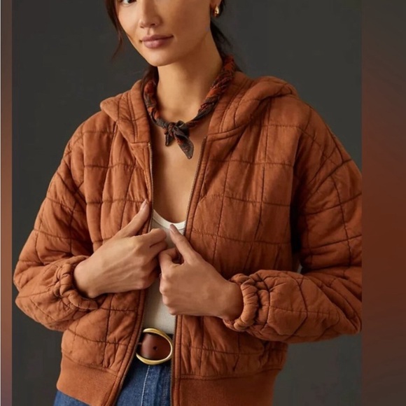Anthropologie Jackets & Blazers - ANTHROPOLOGIE PILCRO AND THE LETTERPRESS CROPPED QUILTED HOODIE JACKET M